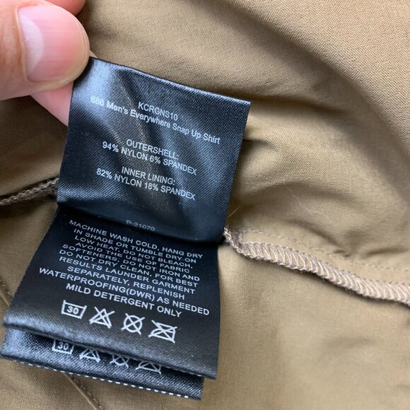 686 Mens Large Beige Everywhere Snap Up Shirt Button Up Nylon Stretch Outdoor - Picture 6 of 14